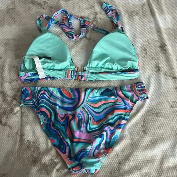 La Blanca Crystal Cove Shirred Strap Over The Shoulder Top & Shirred Hipster - Picture 8 of 9